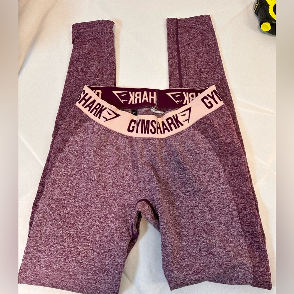 Gymshark Flex Leggings Dark Ruby Marl Blush Size Small